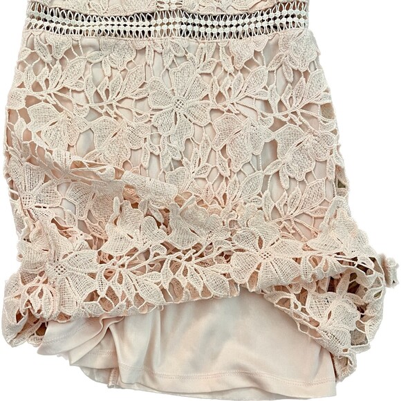 Main Strip | Blush Peach Crocheted Sheath Dress | Small - Picture 6 of 11